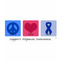 Peace Love Cure Alopecia t-shirts
