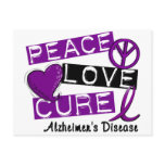 PEACE LOVE CURE ALZHEIMER’S DISEASE postcards