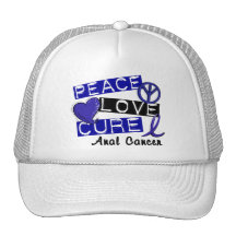 Peace Love Cure Anal Cancer Trucker Hat