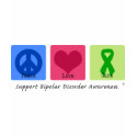 Peace Love Cure Bipolar Disorder t-shirts