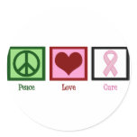Peace Love Cure Breast Cancer stickers