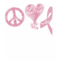 peace love cure (breast cancer) t-shirts