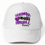 PEACE LOVE CURE BULIMIA hats