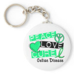 PEACE LOVE CURE CELIAC DISEASE T-Shirts keychains