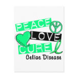 PEACE LOVE CURE CELIAC DISEASE T-Shirts postcards