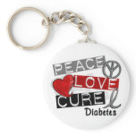 Peace, Love, Cure Diabetes Key Chain