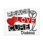PEACE LOVE CURE DIABETES POST CARD