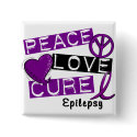 PEACE LOVE CURE EPILEPSY buttons