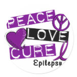 PEACE LOVE CURE EPILEPSY stickers
