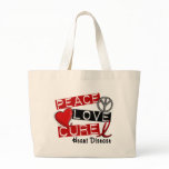 PEACE LOVE CURE HEART DISEASE bags