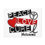 PEACE LOVE CURE MELANOMA Shirts & Gifts postcards
