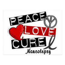 PEACE LOVE CURE NARCOLEPSY POSTCARDS