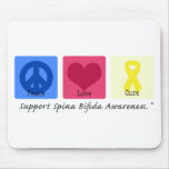 Peace Love Cure Spina Bifida mousepads