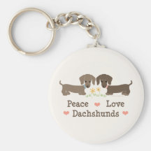 Peace Love Dachshunds Keychain
