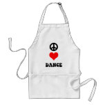 Peace Love Dance aprons