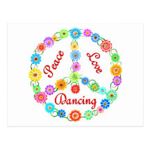 Peace Love Dancing Postcards