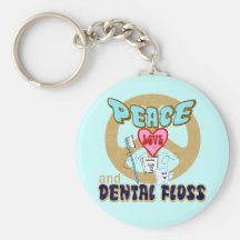PEACE LOVE DENTAL FLOSS KEY CHAINS