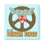 Peace Love Dental Floss Vintage magnets
