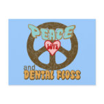 Peace Love Dental Floss Vintage postcards