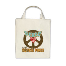 Peace Love Dental Floss Vintage Tote Bag