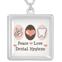Peace Love Dental Hygiene Necklace