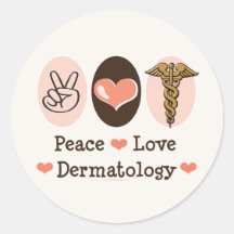 Peace Love Dermatology Stickers
