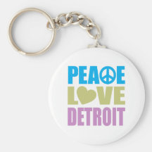 Peace Love Detroit Key Chains