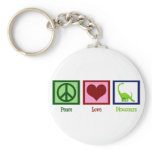 Peace Love Dinosaurs keychains