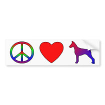 Peace Love Doberman Pinschers Bumper Sticker