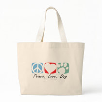 Peace Love Dog Canvas Bags