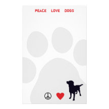 Peace Love Dogs Personalized Stationery
