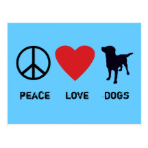 Peace Love Dogs Postcards