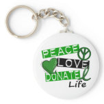 PEACE LOVE DONATE LIFE keychains