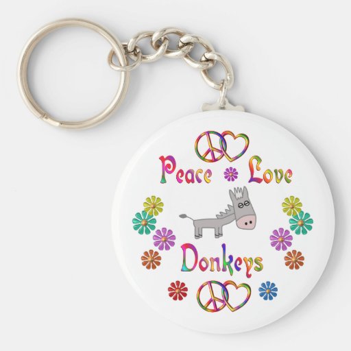 PEACE LOVE DONKEYS KEY CHAIN