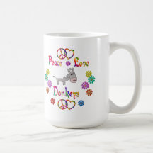 PEACE LOVE DONKEYS MUGS