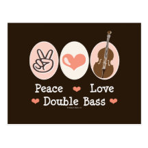 Peace Love Double Bass Postcard