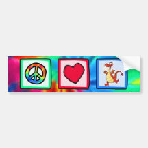 Peace, Love, Dragons Bumper Sticker