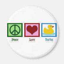 Peace Love Ducks Fridge Magnets