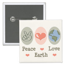 Peace Love Earth Button