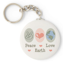 Peace Love Earth Keychain