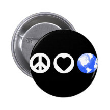 Peace Love Earth Pinback Button