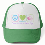 Peace Love Easter Eggs hats