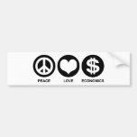 Peace Love Economics Bumper Sticker