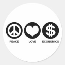 Peace Love Economics Sticker