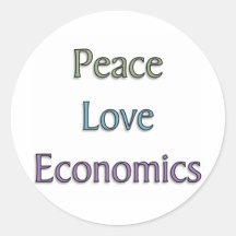 Peace, Love, Economics Sticker