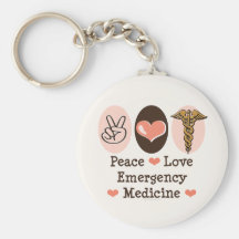 Peace Love Emergency Medicine Key Chain