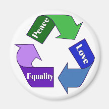 Peace Love Equality Refrigerator Magnet
