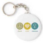 Peace Love Feminism keychains