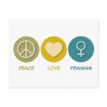 Peace Love Feminism postcards