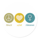 Peace Love Feminism stickers